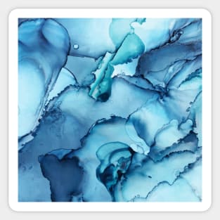 The Blue Abyss - Alcohol Ink Painting Sticker